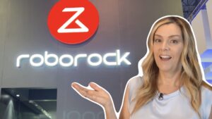 Roborock booth at CES 2024, new products on display.