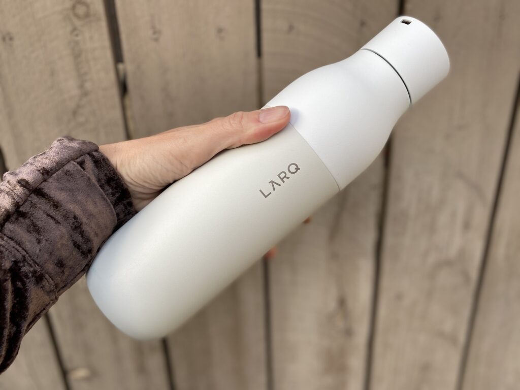 larq, water bottle, self clean, review