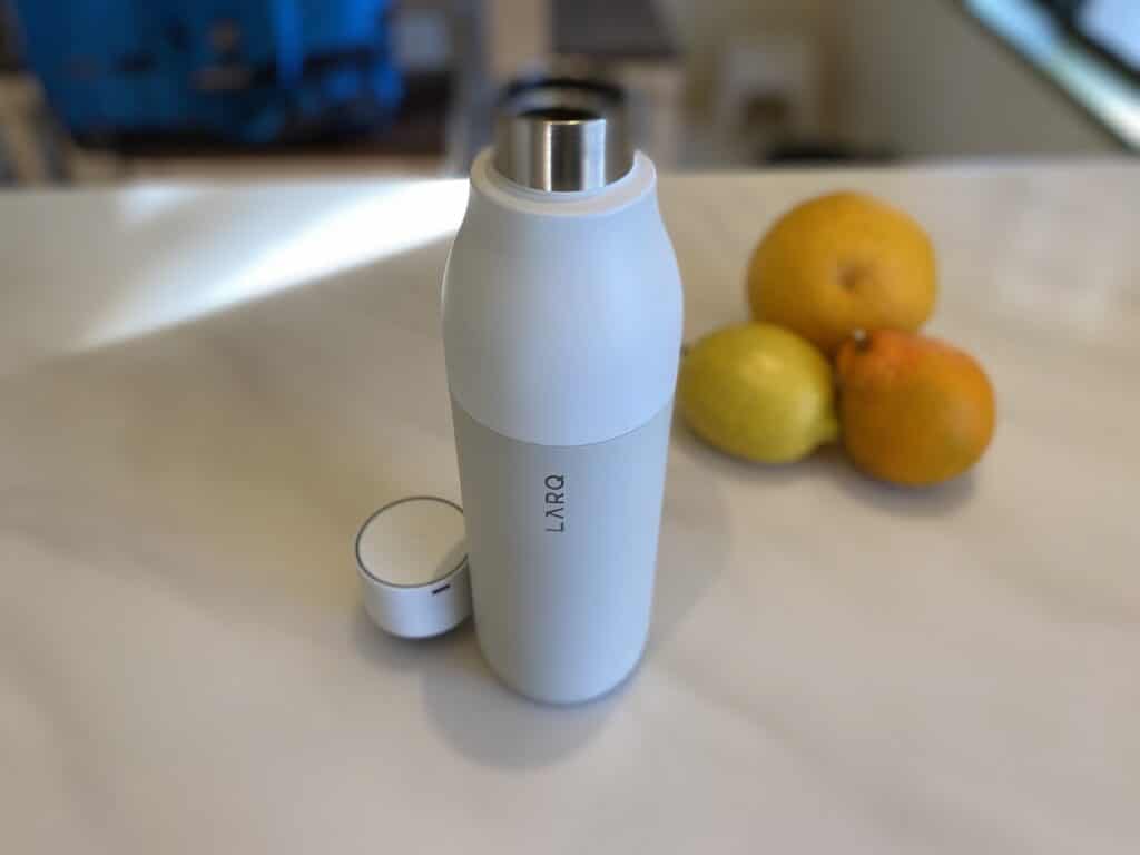 larq, water bottle, self clean, review