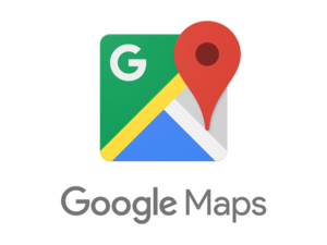 Logo of Google maps on white background