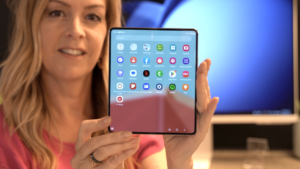Samsung Fold 5 in hands.