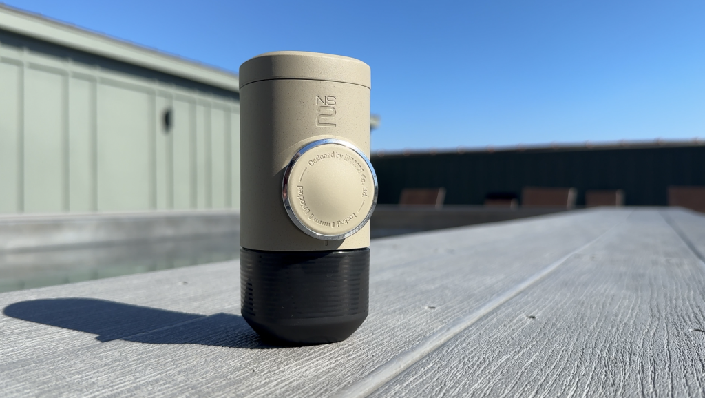 Wacaco Miniprresso NS2 review: sitting on a deck.
